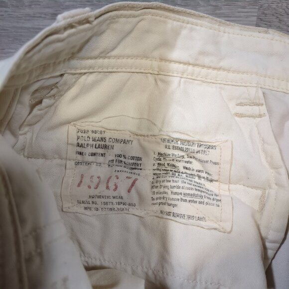 Polo Jeans Co Ralph Lauren Men's 32x32 White Cargo Pants 67th Reg Military Y2K - Picture 3 of 15